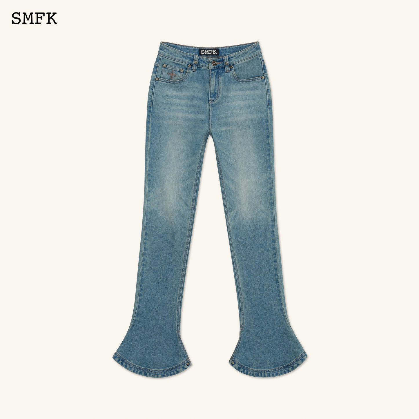 SMFK Compass Classic Horseshoe Flared Jeans Blue