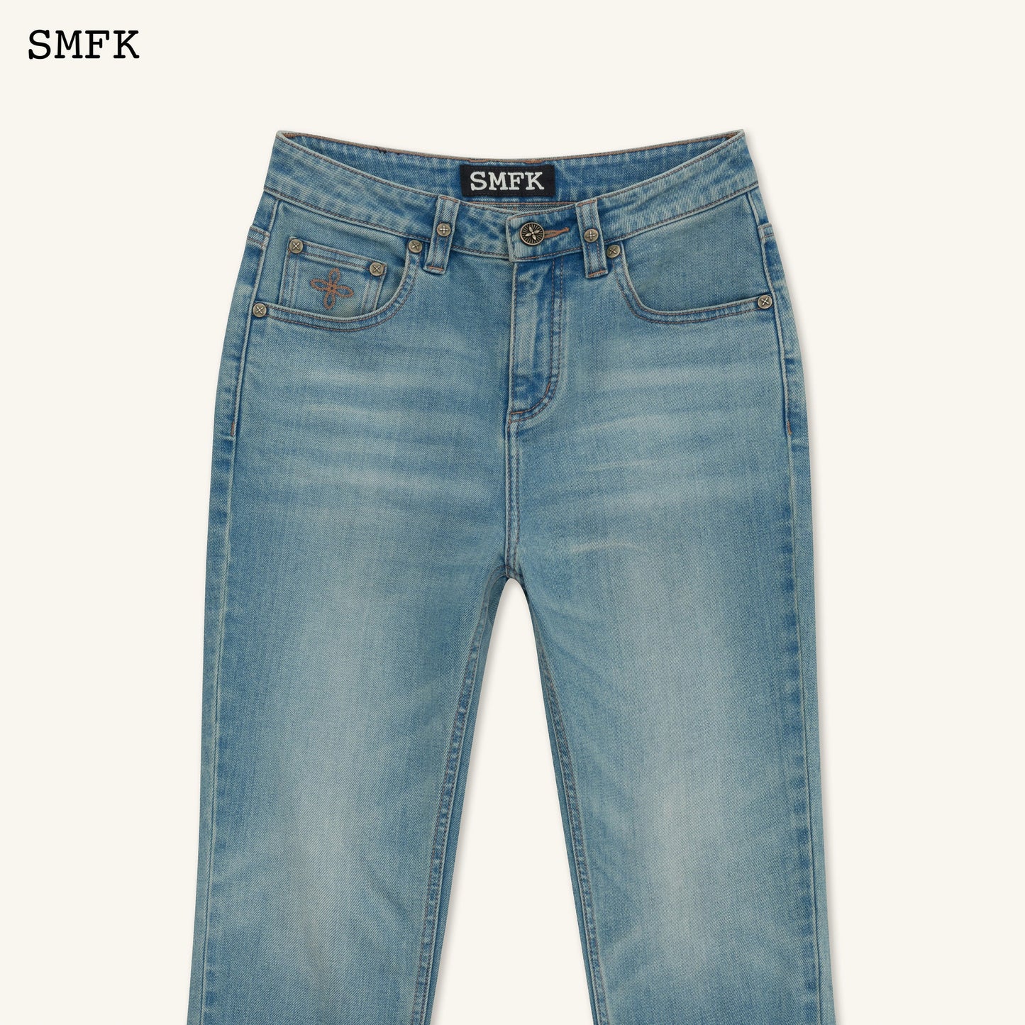 SMFK Compass Classic Horseshoe Flared Jeans Blue