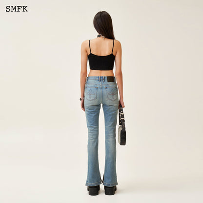 SMFK Compass Classic Horseshoe Flared Jeans Blue