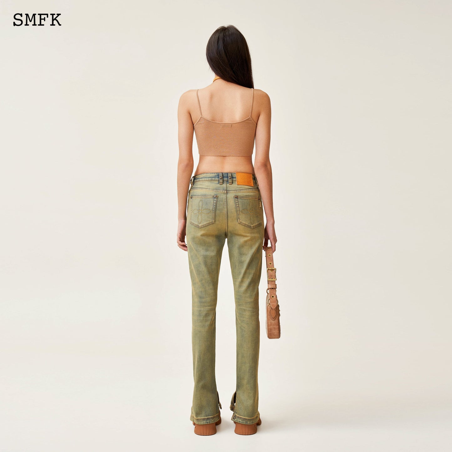 SMFK Compass Classic Horseshoe Flared Jeans Cheese