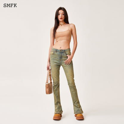 SMFK Compass Classic Horseshoe Flared Jeans Cheese