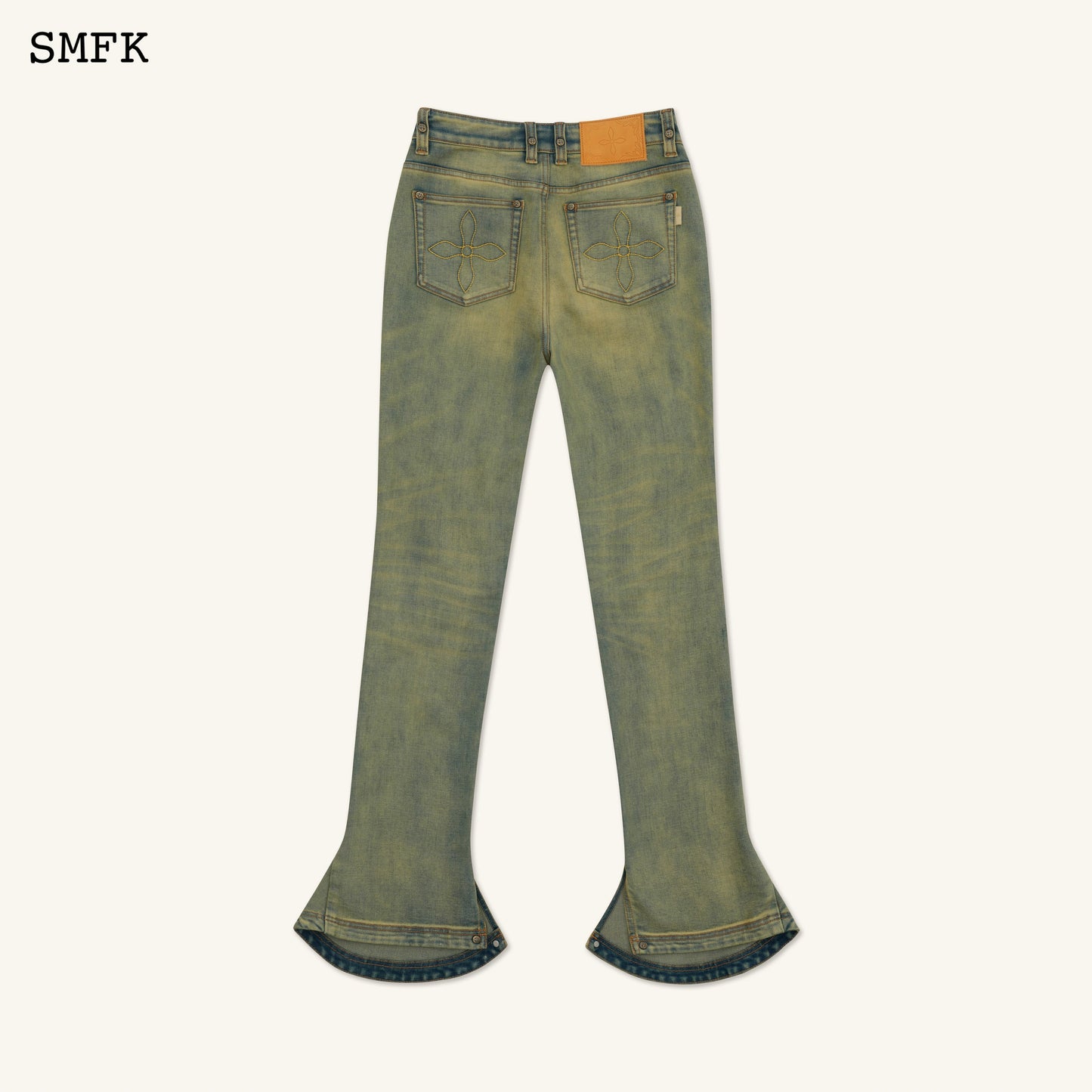 SMFK Compass Classic Horseshoe Flared Jeans Cheese