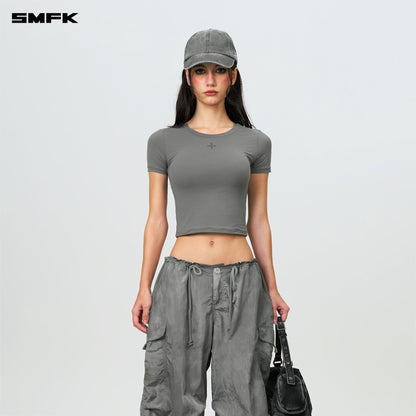 SMFK Compass Cross Chain Badge Baseball Cap Storm Gray