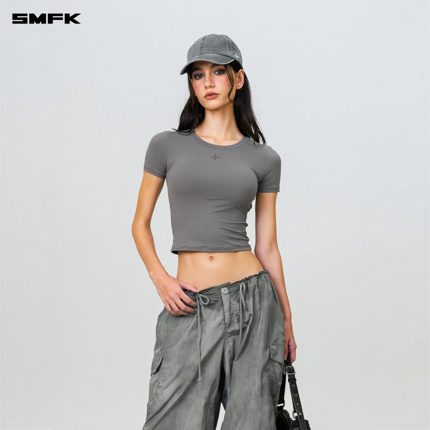 SMFK Compass Cross Chain Badge Baseball Cap Storm Gray