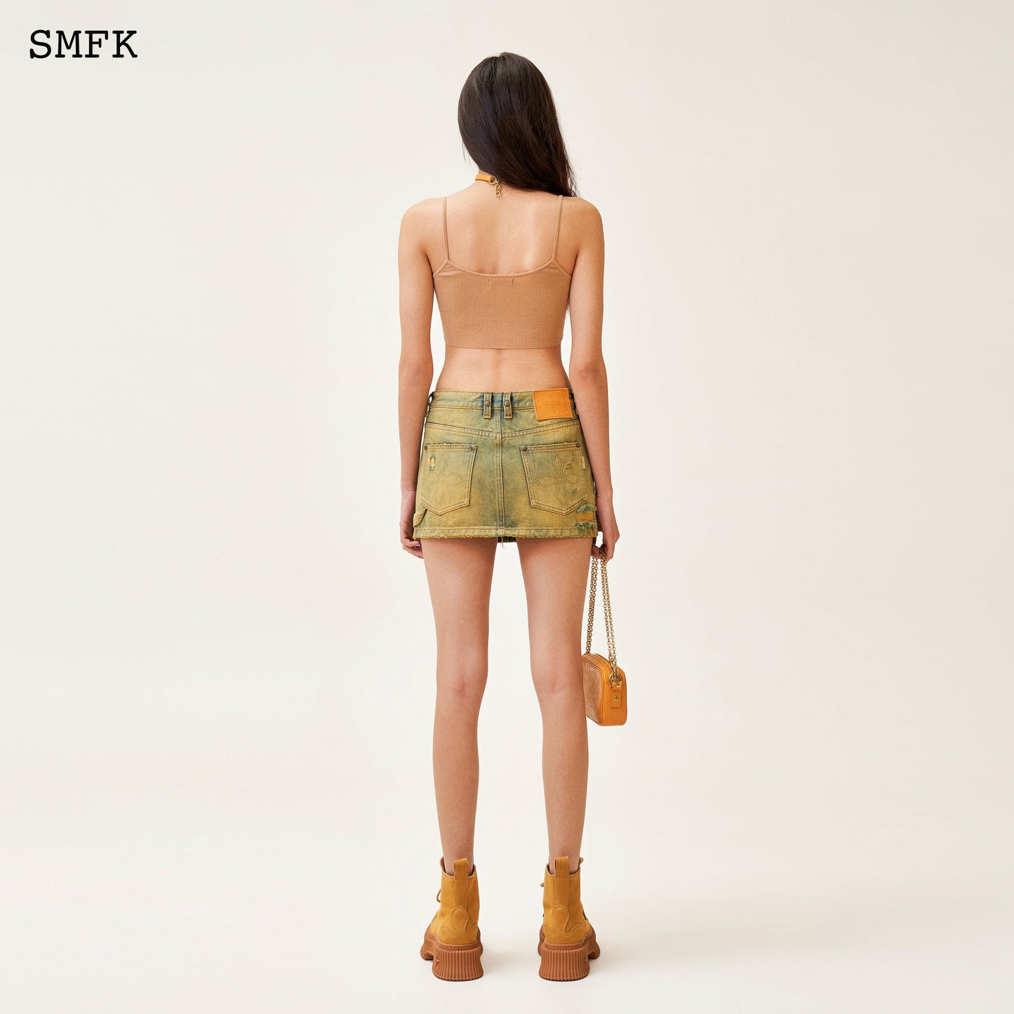 SMFK Compass Cross Classic Knitted Ultra Short Vest Top Nude