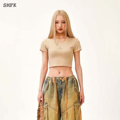 SMFK Compass Cross Classic Sporty Tights Tee In Sand