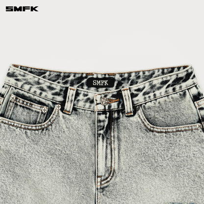 SMFK Compass Cross Classic Wild Denim Shorts in White