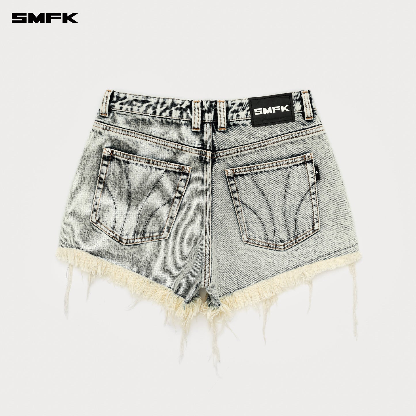 SMFK Compass Cross Classic Wild Denim Shorts in White