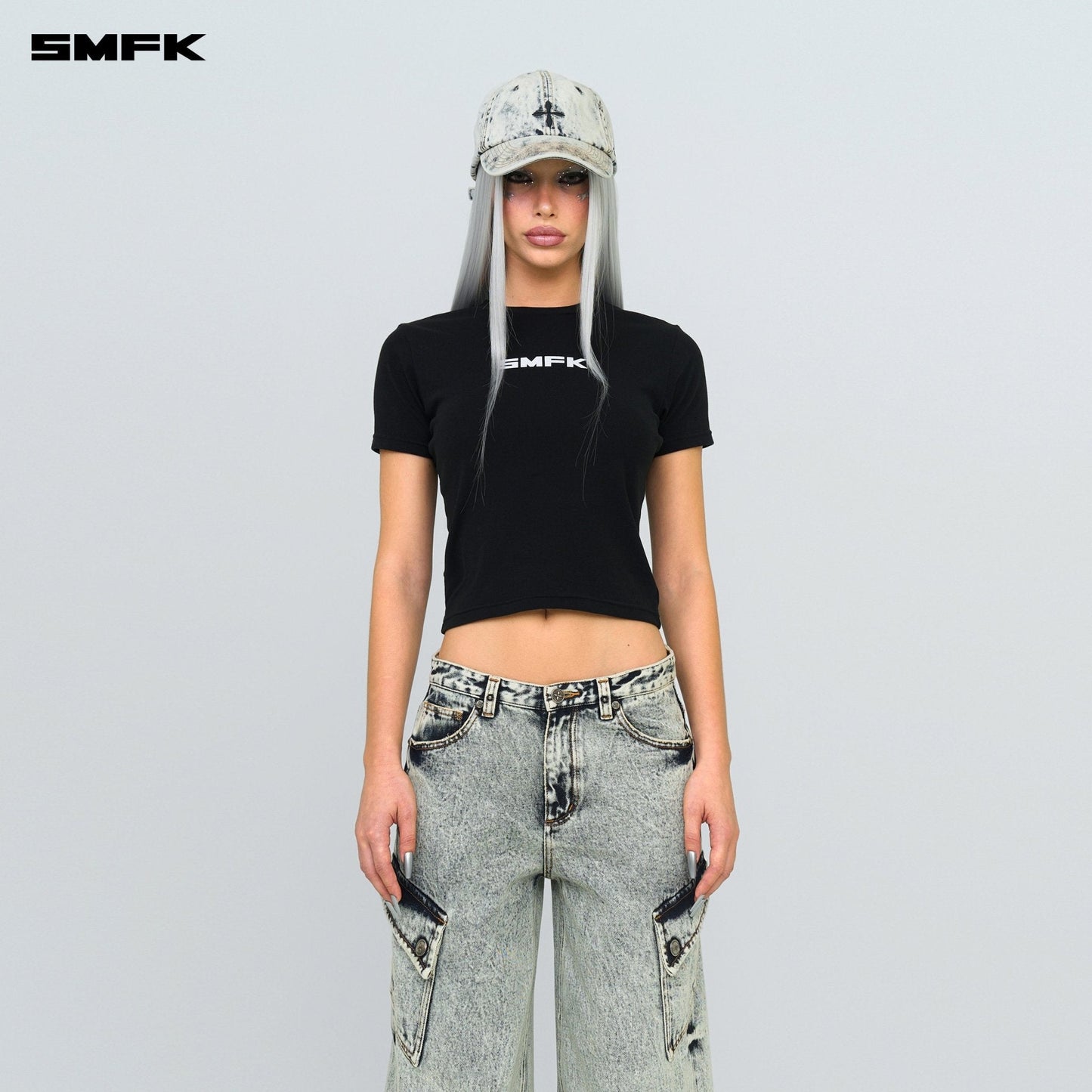 SMFK Compass Cross Denim Snowflake Cap