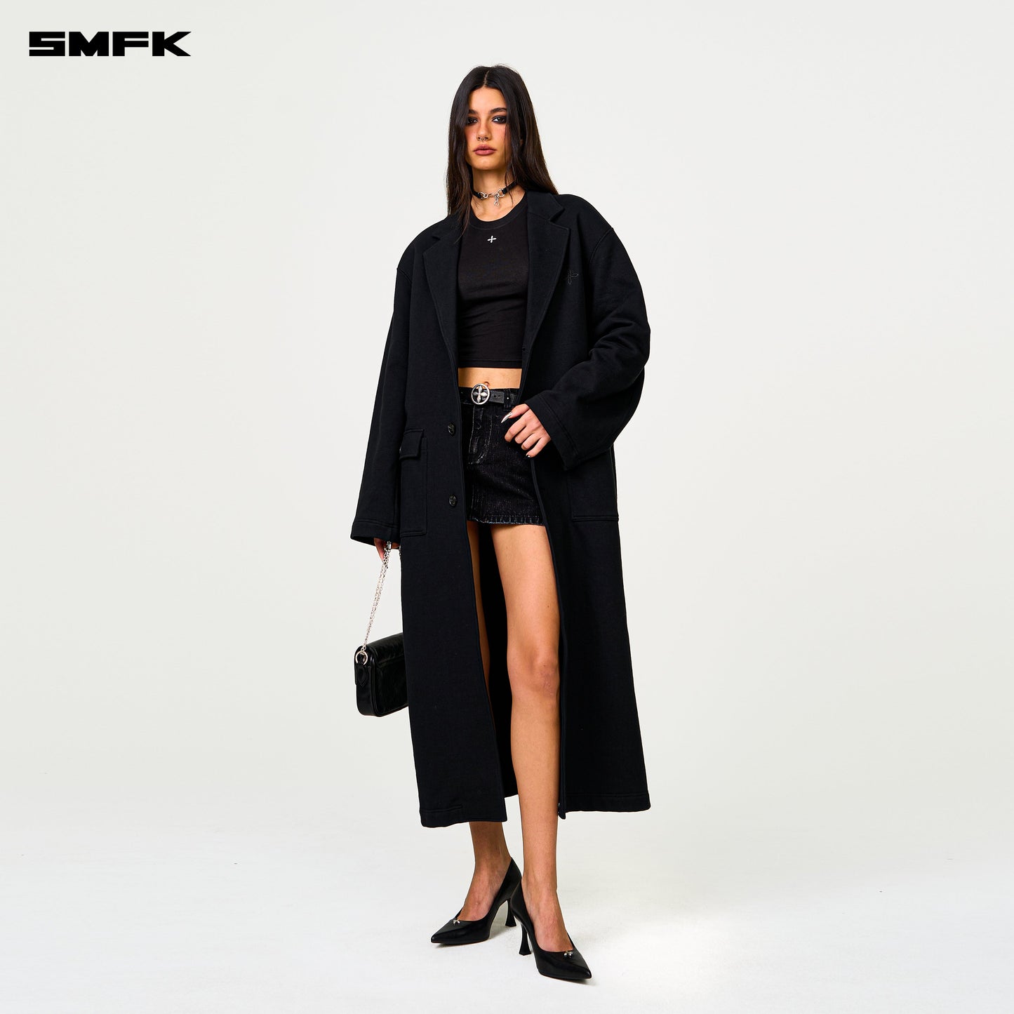 SMFK Compass Designer Classical Sports Coat In Black