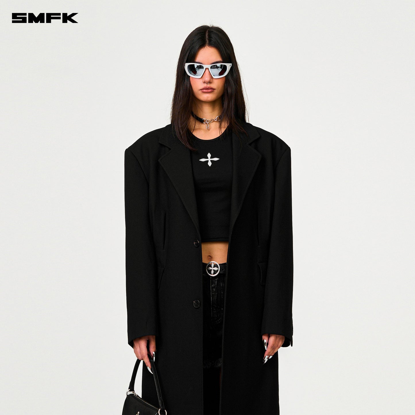 SMFK Compass Designer Midnight Trench Coat