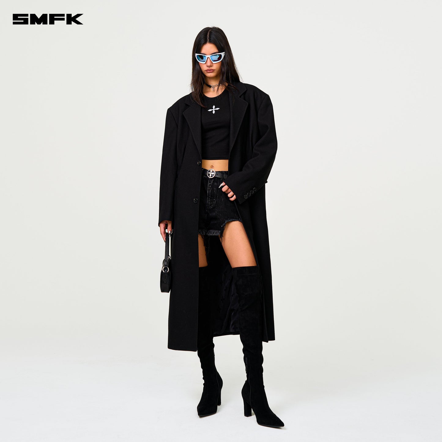 SMFK Compass Designer Midnight Trench Coat