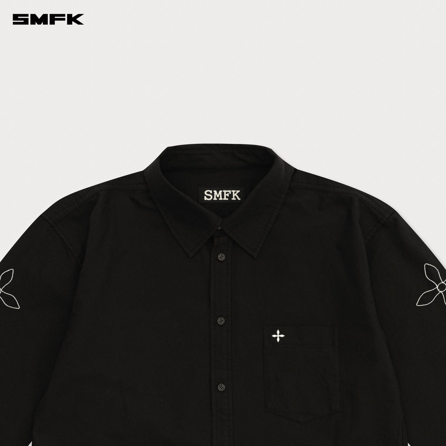 SMFK Compass Designer Oversize Shirt In Black