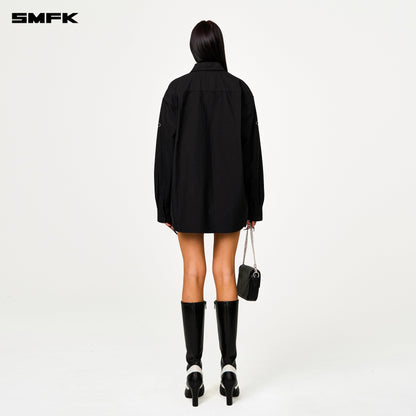 SMFK Compass Designer Oversize Shirt In Black