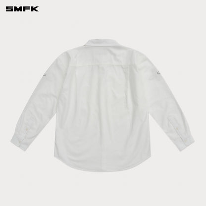 SMFK Compass Designer Oversize Shirt In White