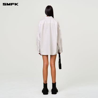 SMFK Compass Designer Oversize Shirt In White