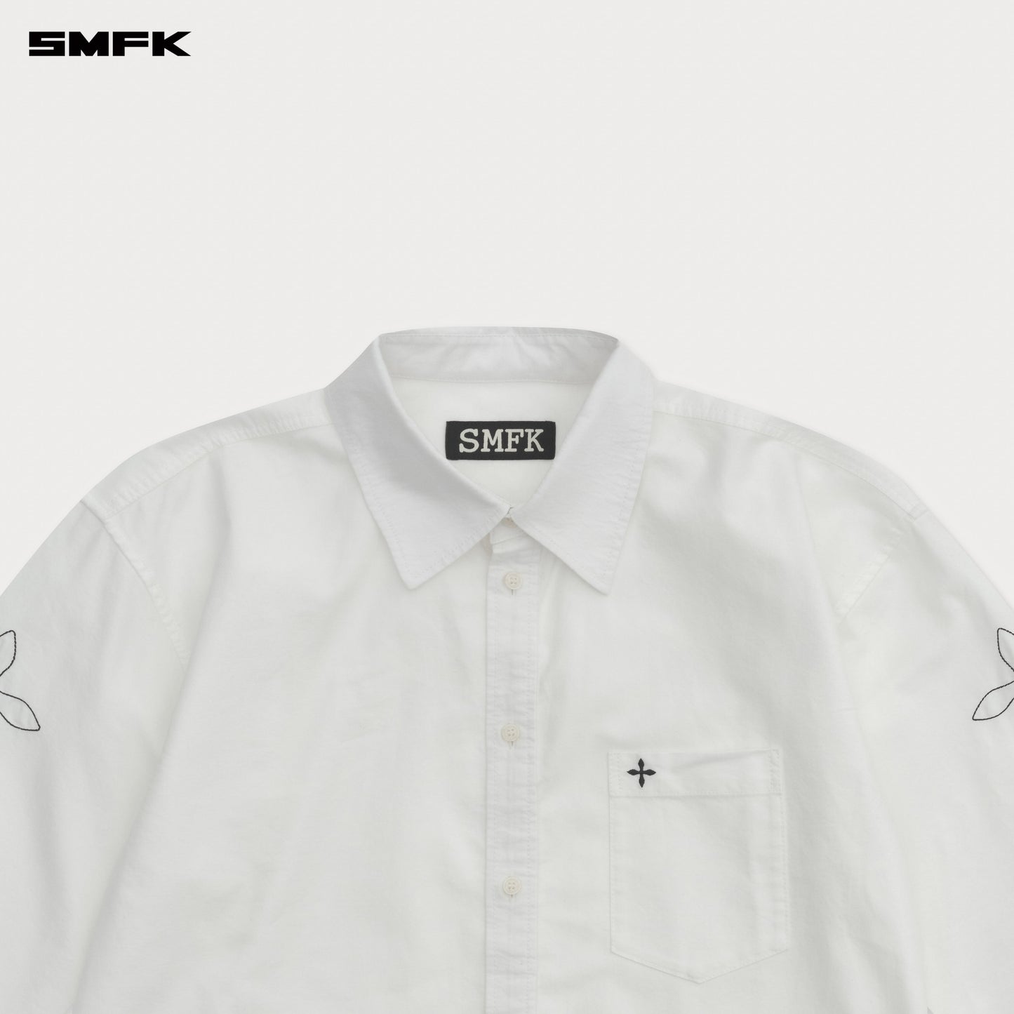 SMFK Compass Designer Oversize Shirt In White