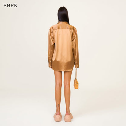 SMFK Compass Gold Snake Satin Wide Shirt