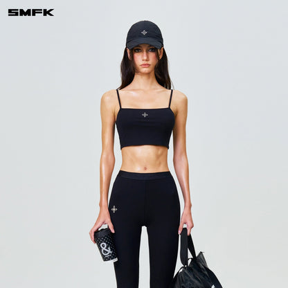 SMFK Compass Hug High-Waisted Sports Flared Pants Black