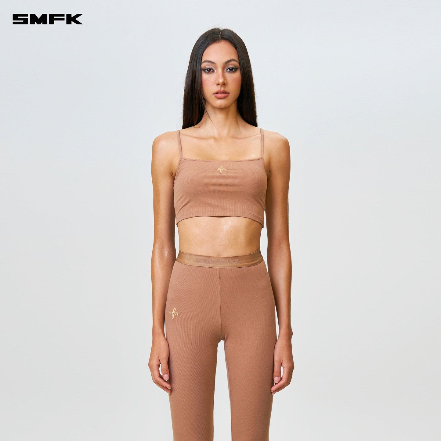 SMFK Compass Hug High-Waisted Sports Flared Pants Nude