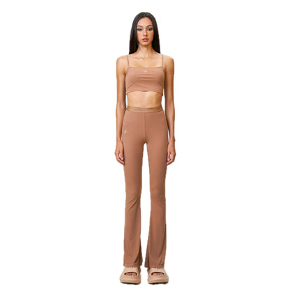 SMFK Compass Hug High-Waisted Sports Flared Pants Nude