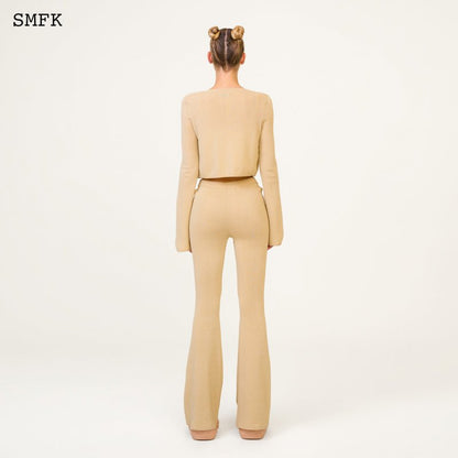 SMFK Compass Hug Knitted Sporty Vest Top Golden Sand