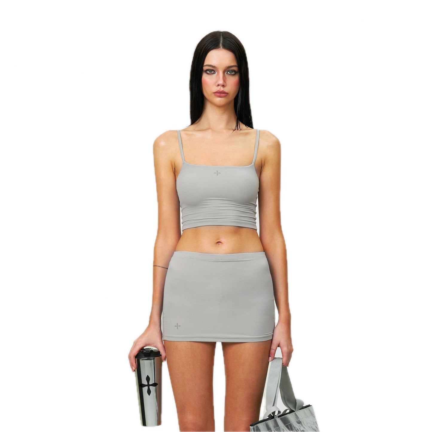 SMFK Compass Hug Skin Mini Skirt Dust Gray