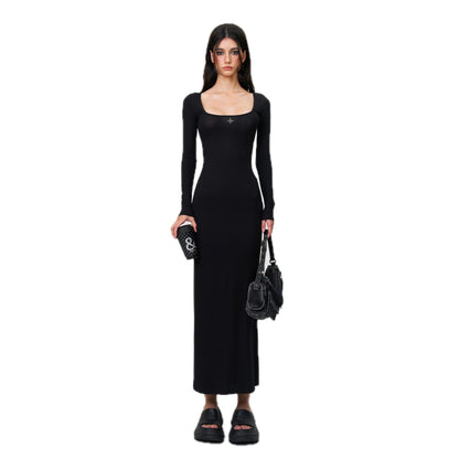 SMFK Compass Hug Skin One-Piece Long Dress Black