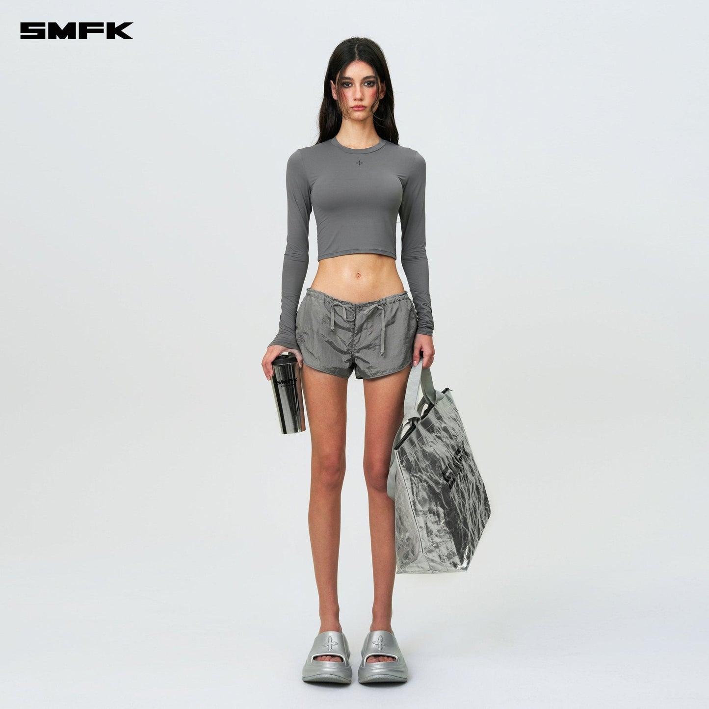 SMFK Compass Hug Skin-Tight Fitting Top Dark Gray