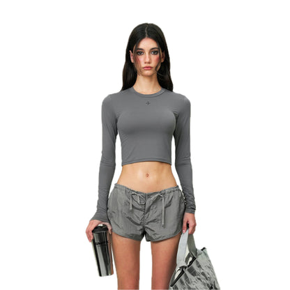 SMFK Compass Hug Skin-Tight Fitting Top Dark Gray