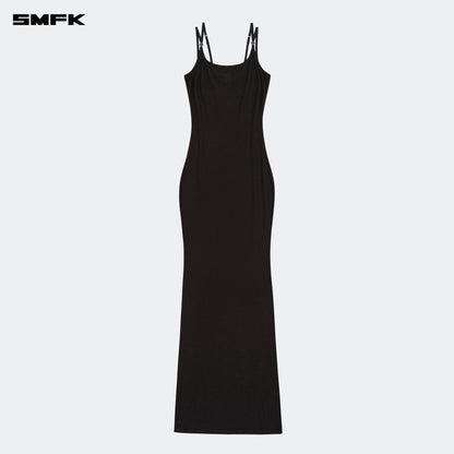 SMFK Compass Hug Slim Fit Long Dress Black