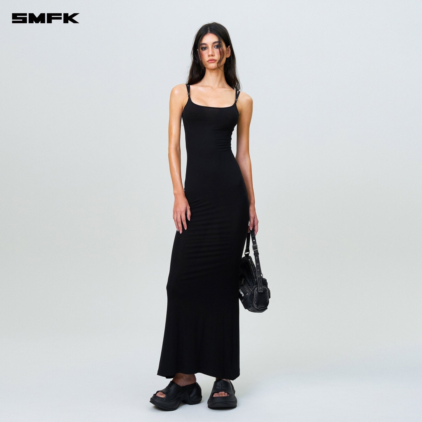 SMFK Compass Hug Slim Fit Long Dress Black