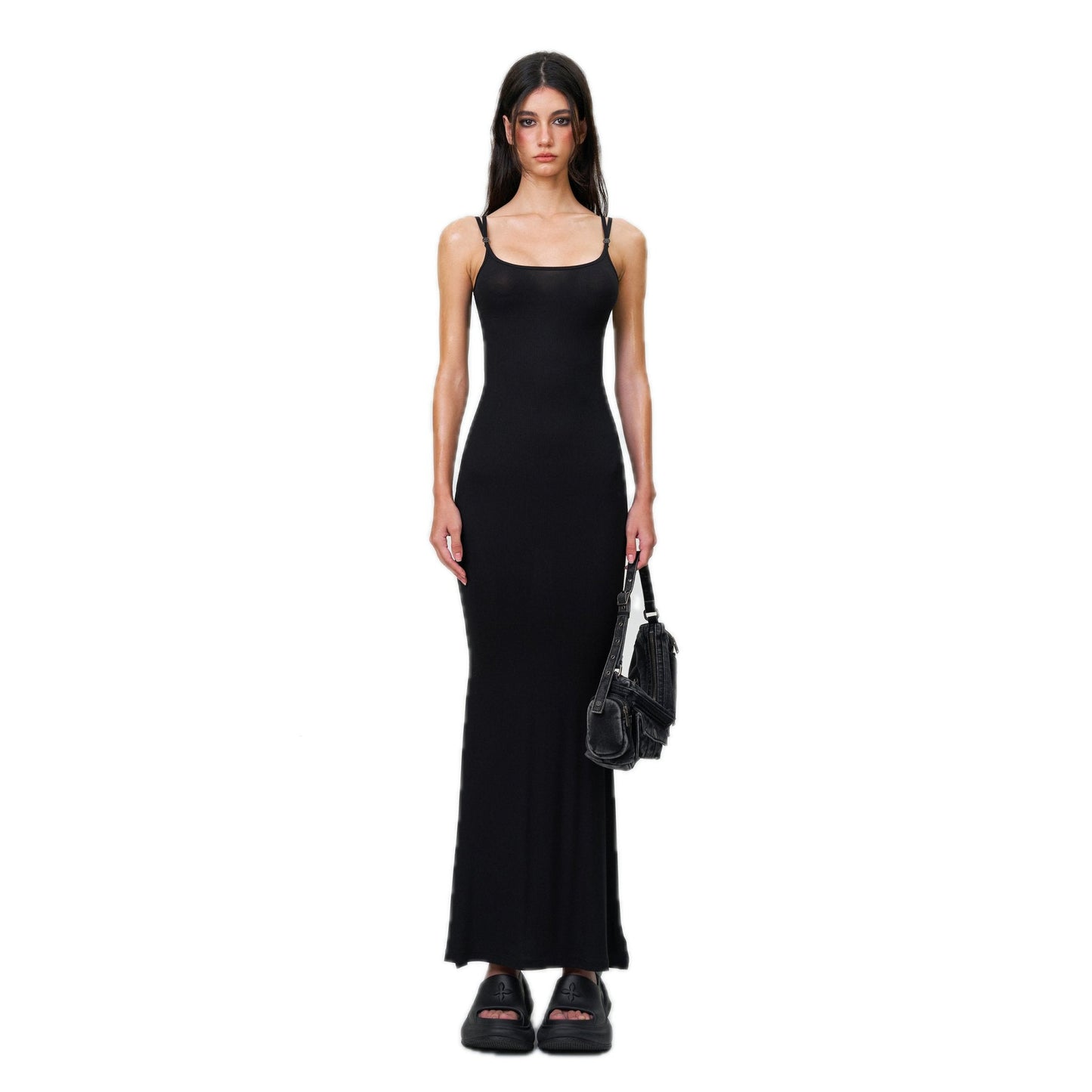 SMFK Compass Hug Slim Fit Long Dress Black