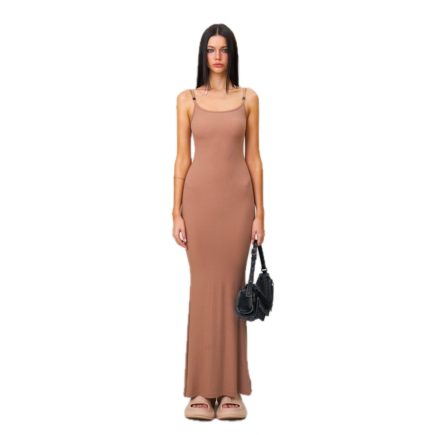 SMFK Compass Hug Slim Fit Long Dress Nude