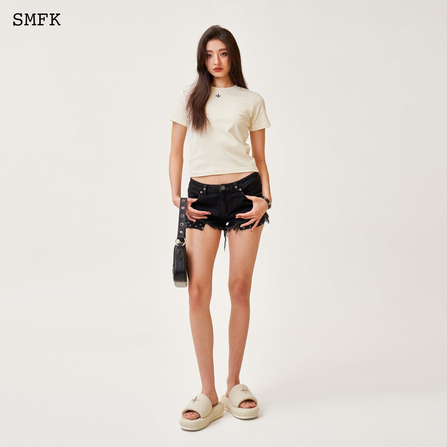 SMFK Compass Hug Slim-Fit Tee In White