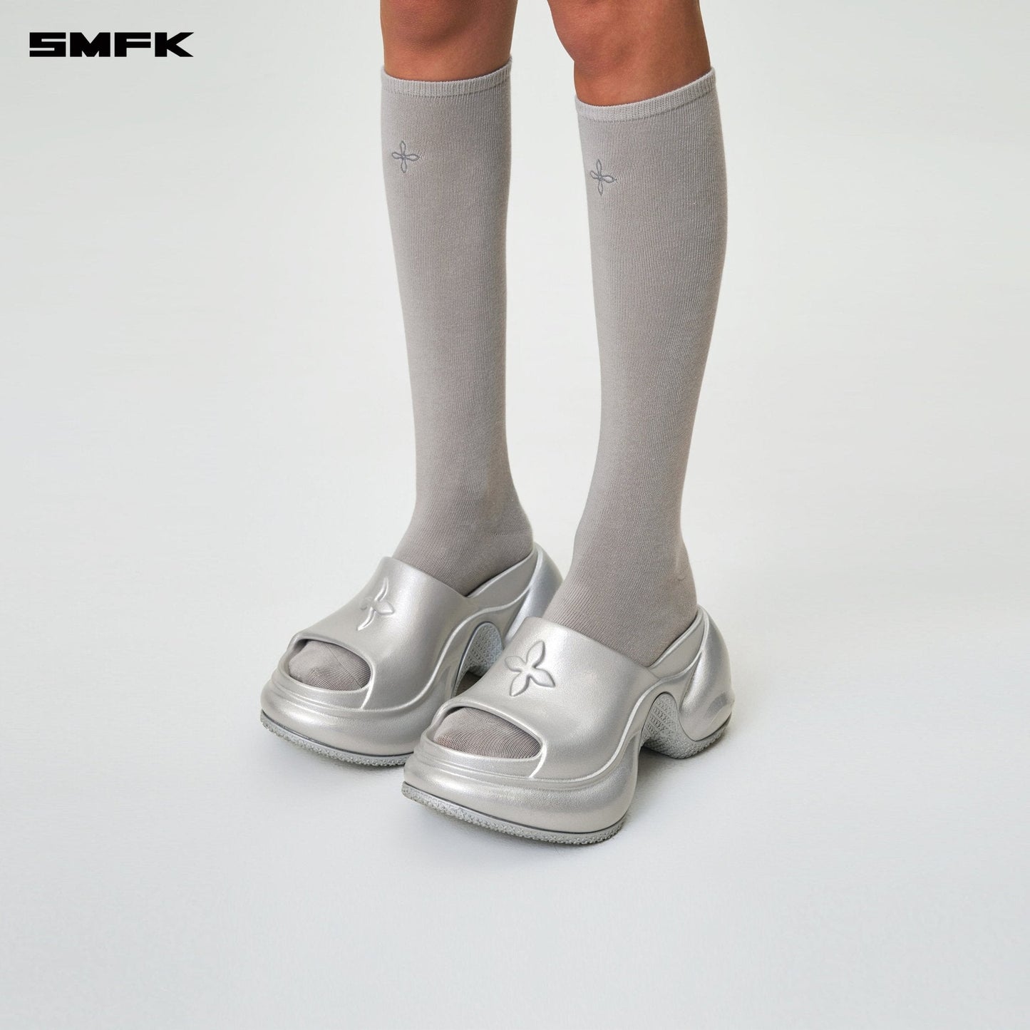 SMFK Compass Hug Sports Mid-Calf Socks Gray (2 Pairs)