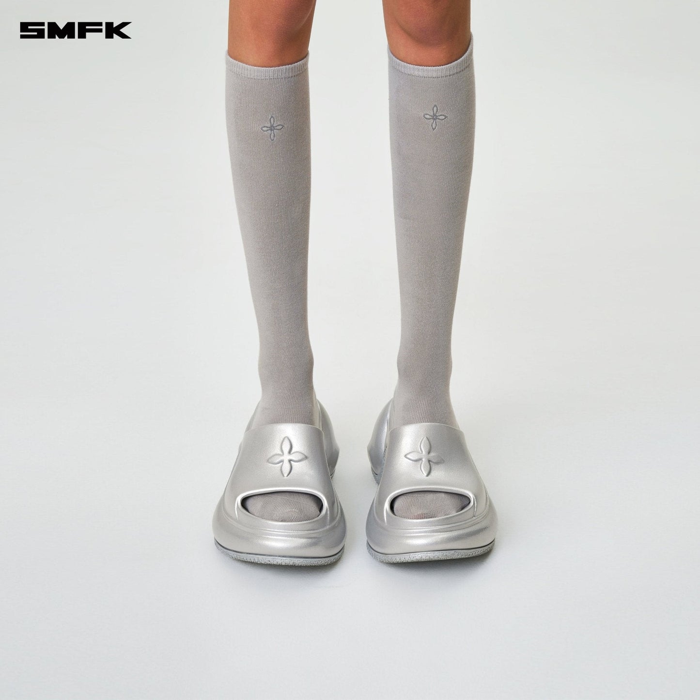 SMFK Compass Hug Sports Mid-Calf Socks Gray (2 Pairs)