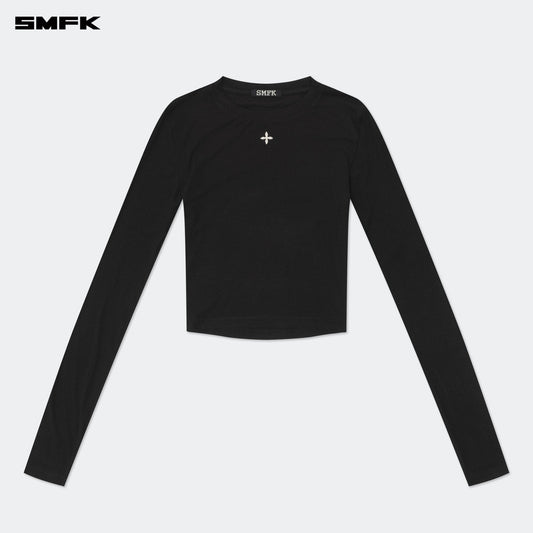 SMFK Compass Hug Tight Sports Top In Black