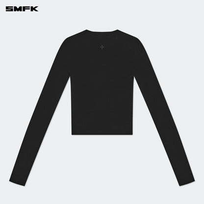 SMFK Compass Hug Turtleneck Knit Sweatshirt In Black