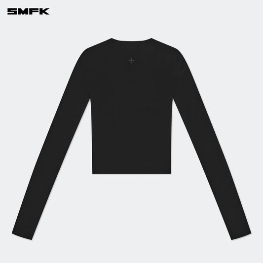 SMFK Compass Hug Turtleneck Knit Sweatshirt In Black