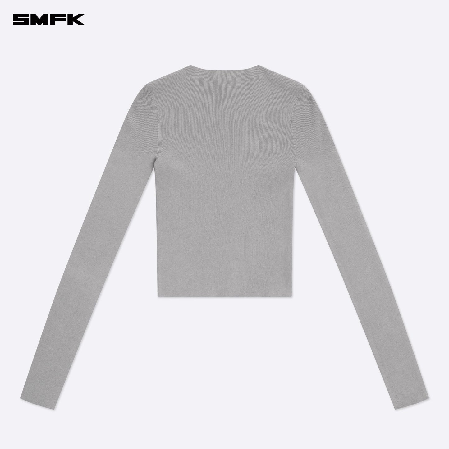 SMFK Compass Hug Turtleneck Knit Sweatshirt In Gray