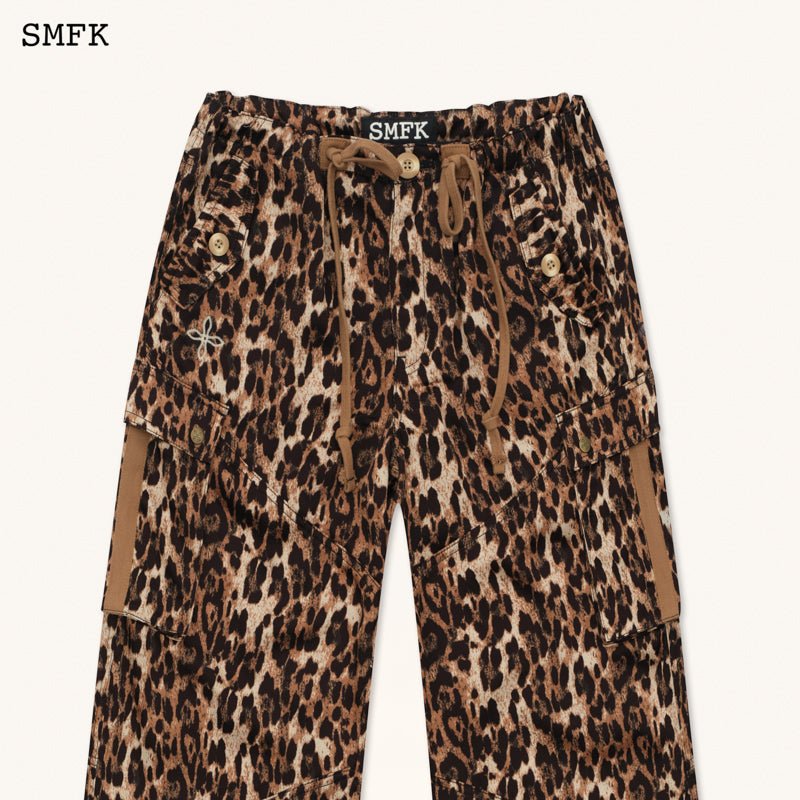 SMFK Compass Leopard Satin Vintage Paratrooper Pants