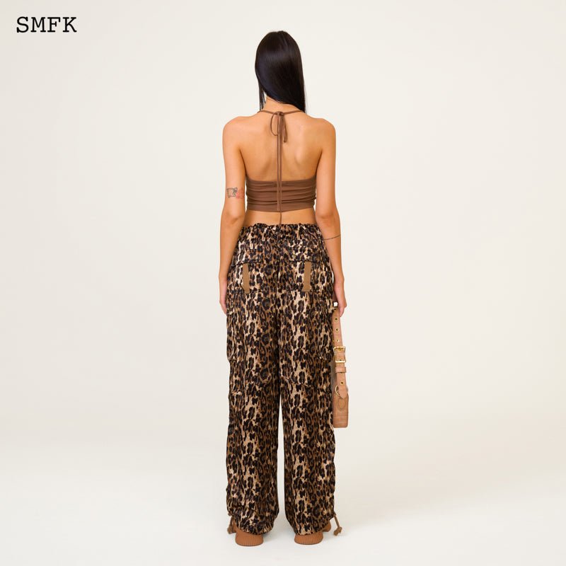 SMFK Compass Leopard Satin Vintage Paratrooper Pants