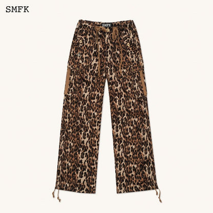 SMFK Compass Leopard Satin Vintage Paratrooper Pants