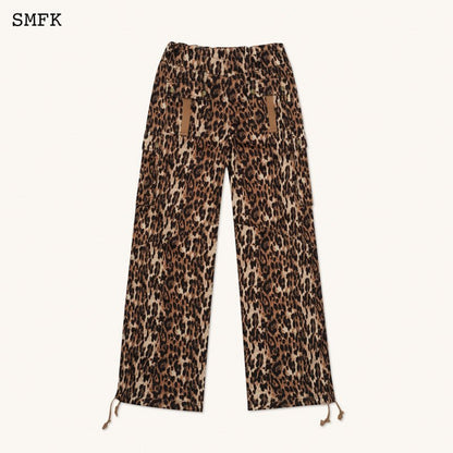 SMFK Compass Leopard Satin Vintage Paratrooper Pants