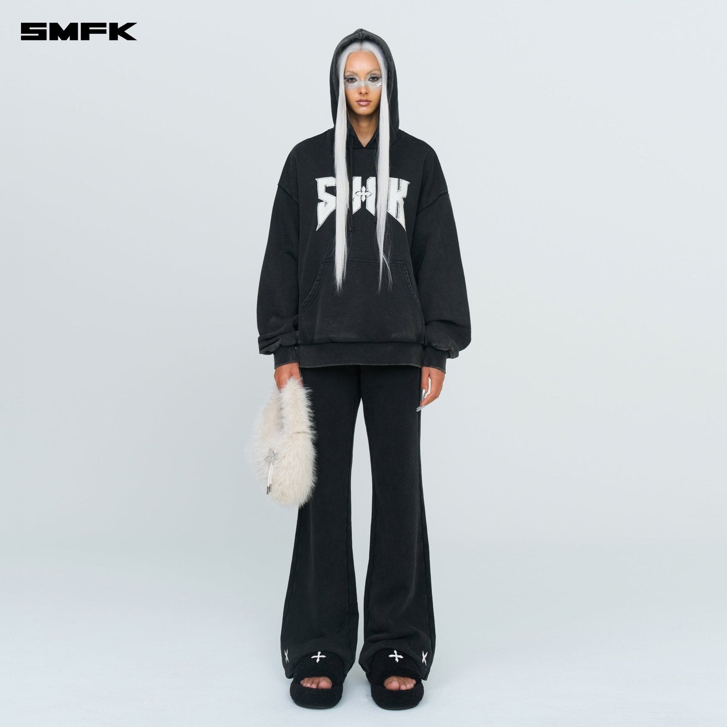 SMFK Compass Metal Rock Loose Hoodie Black