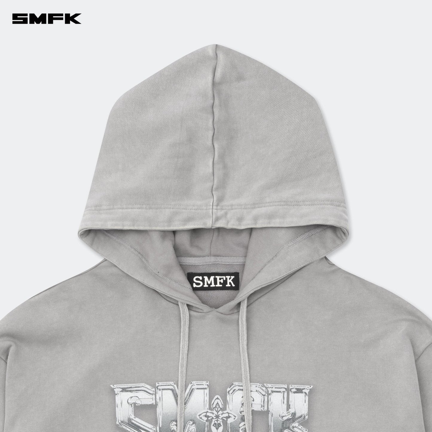 SMFK Compass Metal Rock Loose Hoodie Gray