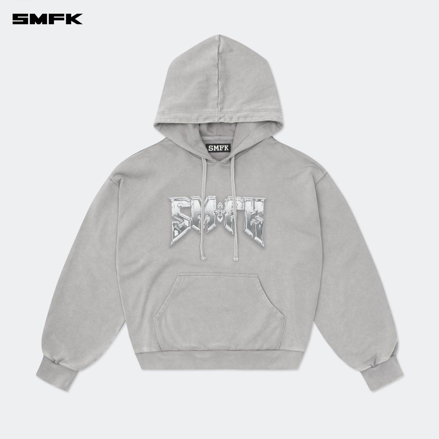 SMFK Compass Metal Rock Loose Hoodie Gray