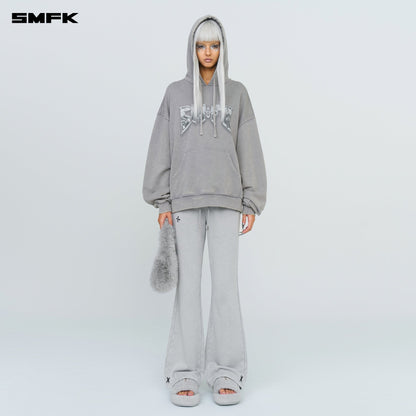 SMFK Compass Metal Rock Loose Hoodie Gray