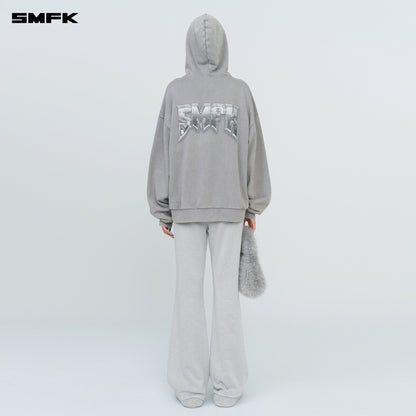 SMFK Compass Metal Rock Loose Hoodie Gray